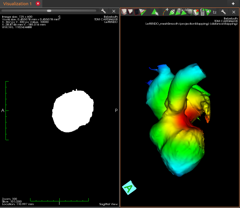 a split view with data