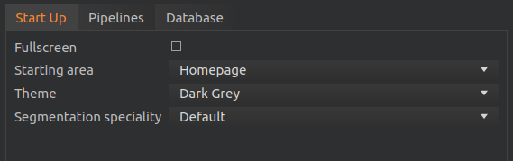 Start-up settings